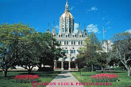 Stock Photo #9254: keywords -  architecture building buildings capitol cities city connecticut design dome england hartford horz new state style town towns