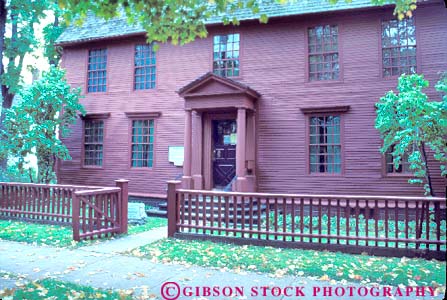 Stock Photo #19457: keywords -  american architecture building buildings color connecticut england fall foliage historic history home horz house museum museums new old older red region season site sites state vintage webb-deane-stevens wethersfield wood wooden