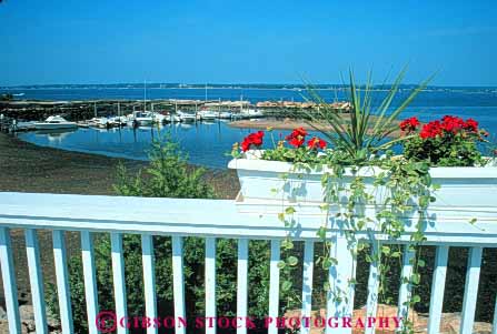 Stock Photo #9261: keywords - bay coast coastal connecticut deck fence harbor harbors haven horz marina marinas new of railing shoreline view
