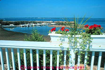 Stock Photo #9261: keywords -  bay coast coastal connecticut deck fence harbor harbors haven horz marina marinas new of railing shoreline view