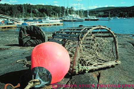 Stock Photo #9267: keywords -  and coast coastal england float floats harbor horz industry lobster maine new northeast ocean seashore shore trap traps