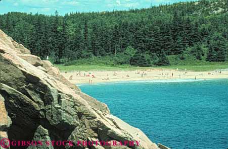 Stock Photo #9175: keywords -  acadia beach beaches coast coastal england horz maine national new ocean park parks sand sea seashore shore shoreline summer swimmers water