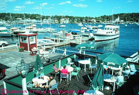 Stock Photo #9179: keywords -  boothbay cafe cafes calm coast coastal community cove england harbor harbors horz maine marina marinas new ocean outdoor outside sea seashore shore shoreline summer town towns water