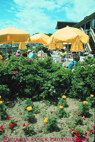 Stock Photo #14292: keywords -  cafe cafes coast coastal dine dining eat england kennebunkport maine new outdoor people region shore shoreline vert