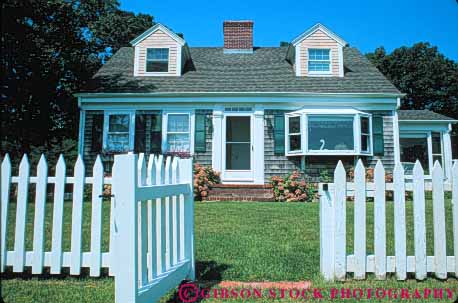 Stock Photo #9205: keywords -  architecture attraction cape cod cute destination england fence fences gate home homes horz house houses massachusetts new picket pocasset quaint released residence residential resort resorts small style summer tourist travel vacation