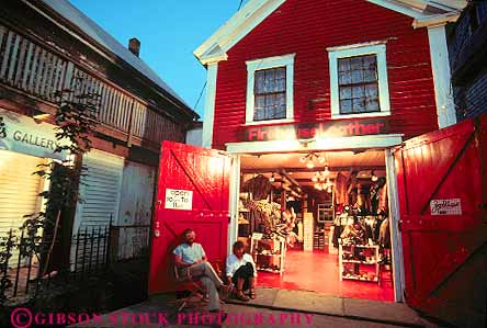 Stock Photo #14323: keywords - business cape cod dark destination dusk england evening horz leather lighting lights massachusetts open provincetown region resort resorts retail, sell seller selling shop shops store stores summer travel vacation warm