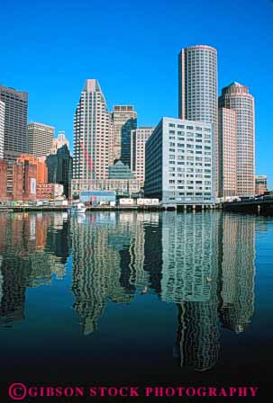 Stock Photo #7709: keywords -  america american architecture boston building buildings business center cities city cityscape cityscapes downtown england high massachusetts modern new office reflect reflecting reflection reflects rise skyline skylines urban usa vert water waterfront