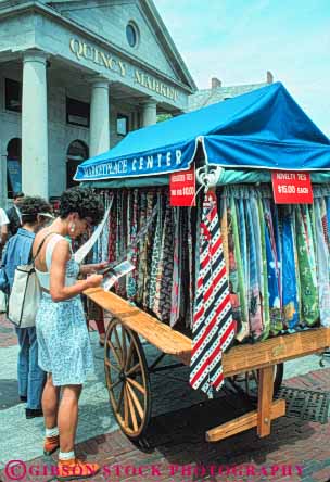 Stock Photo #9742: keywords -  boston business cart carts cities city england market markets massachusetts merchandise necktie new outdoor outside plaza plazas quincy retail shop shoppers shopping shops small store stores summer urban vendor vendors vert wagon wagons woman women