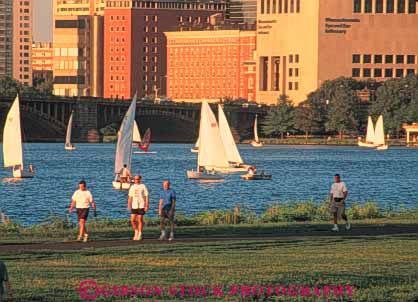 Stock Photo #9756: keywords - activities activity boston charles cities city england esplanade evening exercise fun horz in man massachusetts men municipal new park parks people play recreation river riverfront sport sports storrow summer urban walk walker walkers walking waterfront workout