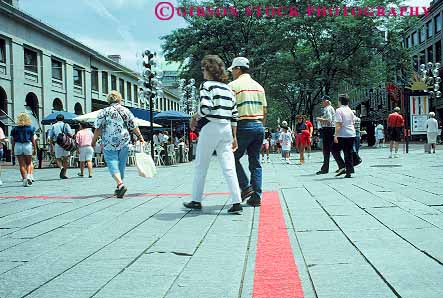 Stock Photo #12449: keywords - american boston england faneuil freedom hall historic history horz massachusetts near new people red route routes strip stripes tour tours trail walk walkers walking walks