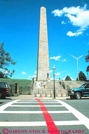 Stock Photo #9768: keywords -  boston bunker cities city crosswalk directing direction directions england follow following follows freedom guide guides guiding hill indicator indicators line lines massachusetts monument new obelisk paint painted path paths pavement recreation red route routes stone strip strips tall tower trail trails urban vert