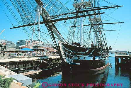 Stock Photo #12454: keywords -  american boat boats boston constitution historic history horz ironsides line massachusetts mast navy old rigging rope sail ship ships uss vintage