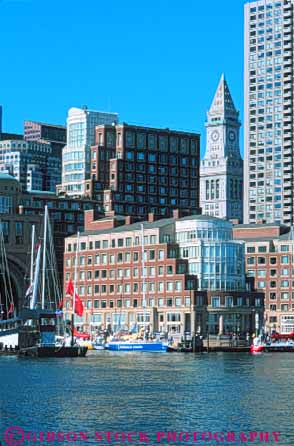 Stock Photo #9786: keywords -  bay boat boats boston building buildings business cities city cityscape cityscapes district dock docks downtown england high marina marinas massachusetts new ocean office rise sea vert waterfront wharf wharfs