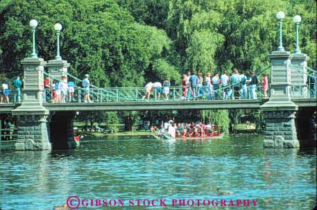 Stock Photo #9800: keywords -  and boat boats boston bridge cities city common float floating horz in massachusetts municipal park parks passenger passengers public ride riders riding summer swan tour tours