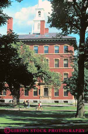 Stock Photo #14364: keywords -  building buildings cambridge campus campuses college colleges education england harvard historic massachusetts new region school schools student students universities university vert