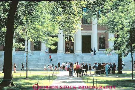 Stock Photo #14366: keywords -  building buildings cambridge campus campuses college colleges education england harvard historic horz massachusetts new region school schools student students universities university