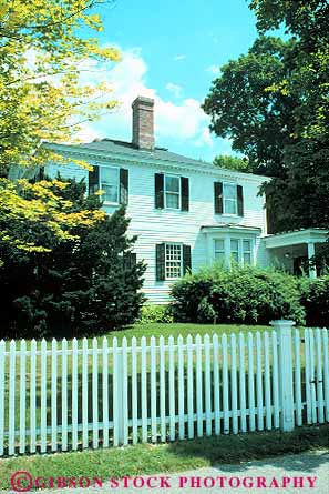Stock Photo #14369: keywords - architecture berkshire berkshires colonial destination fence fences hill hills massachusetts museum museums picket rockwell stockbridge travel vacation vert