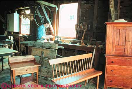 Stock Photo #9215: keywords -  berkshires build building buildings craft crafts craftsman craftsmen design furniture hancock horz maker massachusetts old older pittsfield shaker shop skill style tradition traditional village villages wood wooden woodwork woodworking