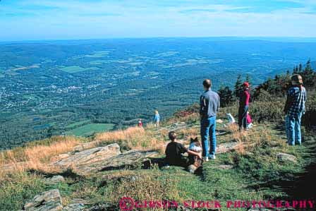 Stock Photo #9224: keywords -  adams berkshires elevate elevated explore exploring greylock high hike hikers hiking horz lookout massachusetts mount mt mt. north outdoor outside overview panoramic people recreation see summer summit top tourist tourists up view