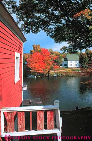 Stock Photo #9308: keywords -  andover autumn color countryside england fall foliage hampshire highland lake lakes landscape maple new rural scenery scenic small town towns tree trees vert water