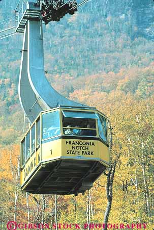 Stock Photo #14436: keywords -  autumn carries carry carrying color england fall foliage franconia gondola gondolas hampshire lift lifting lifts new notch park parks public region season state tram trams vert