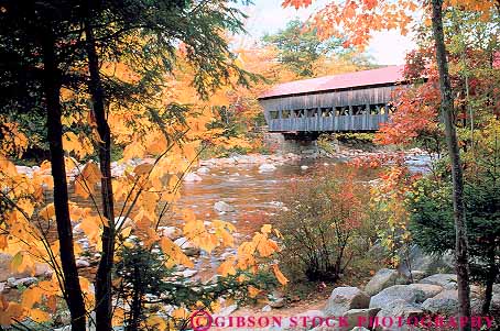 Stock Photo #14450: keywords -  albany autumn bridge bridges color covered design england fall foliage hampshire highway historic horz kancamagus landmark landmarks near new old region river season swift tradition traditional vintage wood wooden