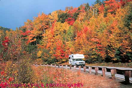 Stock Photo #14463: keywords -  autumn camper campers car color colorful england fall foliage hampshire highway horz hwy kancamagus landscape mountains natural nature new region route routes rv rvs scenery scenic season truck vehicle white