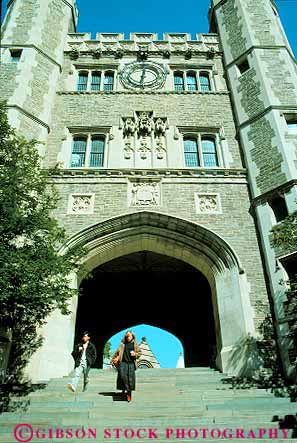 Stock Photo #14464: keywords - adults arch arches architecture building buildings campus campuses college colleges design education gothic higher ivy jersey league masonry new princeton stone student students style universities university vert