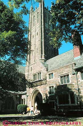 Stock Photo #14465: keywords -  adults architecture building buildings campus campuses college colleges design education gothic higher ivy jersey league masonry new princeton stone student students style tower towers universities university vert