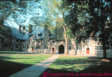 Stock Photo #14467: keywords - adults architecture building buildings campus campuses college colleges design education gothic higher horz ivy jersey league masonry new princeton stone student students style universities university