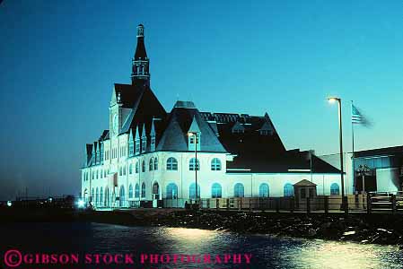 Stock Photo #14470: keywords - building central coast coastal dark dusk evening harbor haunted horz jersey liberty lighting lights new of park parks public railroad railroads shore shoreline state station stations terminal terminals train trains york