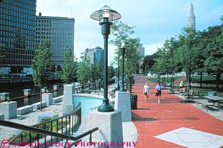 Stock Photo #9279: keywords - brick cities city cityscape cityscapes england friend friends horz island municipal new park parks plaza providence rhode river together walk walking woman women