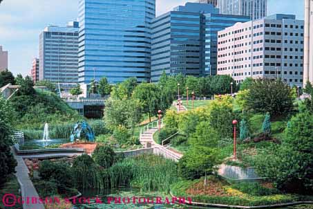 Stock Photo #7719: keywords -  america american architecture building buildings business center cities city cityscape cityscapes downtown garden high horz modern myriad new office oklahoma park rise skyline skylines urban usa