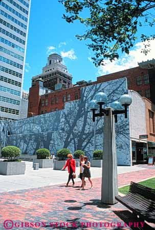 Stock Photo #7721: keywords -  america american architecture building buildings business center cities cityscape cityscapes downtown high main mall modern new office oklahoma park plaza rise skyline skylines street talk tulsa urban usa vert walk walking women