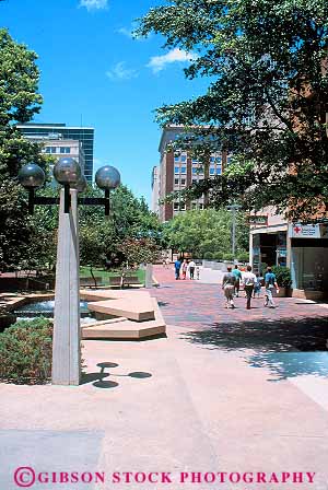 Stock Photo #12336: keywords -  cities concrete downtown in main mall oklahoma park parks paved pedestrians people plaza plazas street tulsa urban vert