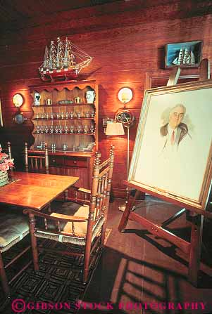 Stock Photo #14574: keywords - cottage delano franklin georgia getaway historic home house interior little painting portrait president presidential presidents retreat roosevelt site sites springs vert warm white