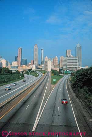 Stock Photo #7732: keywords -  america american architecture atlanta building buildings business center cities city cityscape cityscapes divided downtown elevated freedom freeway georgia high highway modern new office overhead parkway rise road route skyline skylines south street traffic urban usa vert view