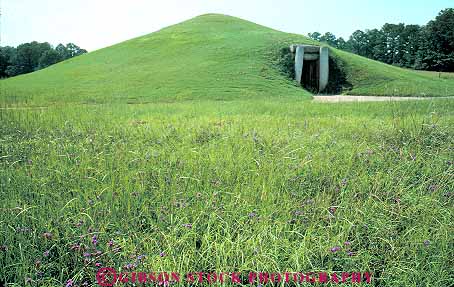 Stock Photo #14613: keywords - american center ceremonial cultural culture earth georgia historic horz indian lodge lodges monument mound mounds national native north ocmulgee ocmulogee reconstructed reconstruction replica replicas