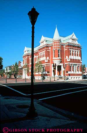 Stock Photo #14636: keywords -  and architecture augusta brick building buildings business center colorful cotton design district exchange georgia historic lamp landmark landmarks old ornate post red region south southern style town towns tradition traditional vert vintage