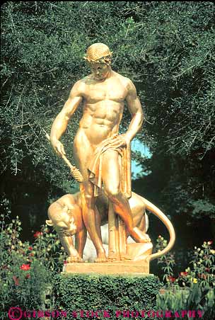 Stock Photo #14670: keywords -  art brookgreen carolina display displaying displays garden gardens gold golden outdoor outside public sculpture sculptures south statuary statue statues vert