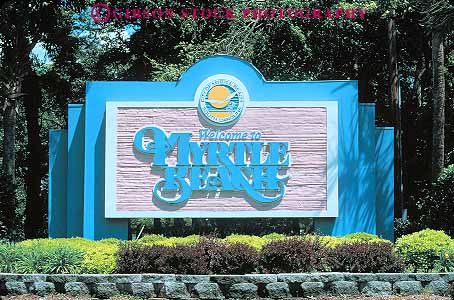 Stock Photo #14688: keywords - beach carolina city coast coastal destination display displaying displays grand greet greeting greets horz modern myrtle new paint painted place public resort resorts shore shoreline sign signs south strand travel vacation welcome welcomes wood