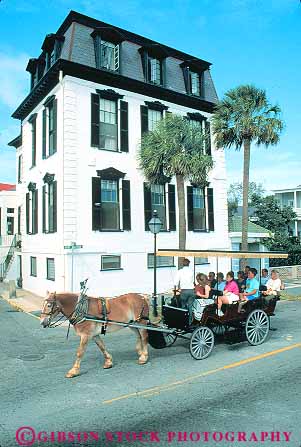 Stock Photo #14689: keywords - carolina carriage carriages charleston historic horse horses in people region south southern tour touring tourist tourists tours vert