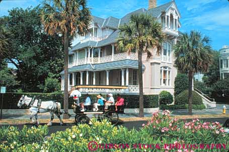 Stock Photo #9604: keywords -  architecture building buildings carolina carriage carriages charleston classic historic horse horses horz in mansion mansions south tour tours tradition traditional