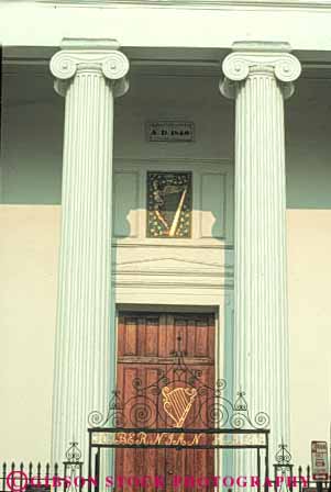 Stock Photo #9607: keywords -  architecture bilateral building buildings carolina charleston classic greek hall hibernia historic south symmetrical tradition traditional vert