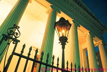 Stock Photo #9608: keywords -  architecture building buildings carolina charleston classic dark dusk evening greek hall hibernian historic horz lighting lights night south tradition traditional