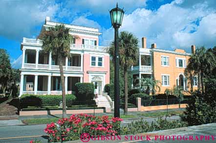 Stock Photo #9612: keywords -  architecture battery building buildings carolina charleston classic historic home homes horz house houses mansions south street streets tradition traditional