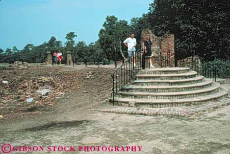 Stock Photo #9621: keywords -  brick carolina charleston early estate estates explore historic home homes horz house mansion mansions middleton old people place plantation plantations ruin ruins south step steps