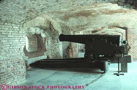 Stock Photo #9627: keywords -  american big black brick bricks brickwork cannon cannons carolina charleston civil fort fortification fortified forts gun guns heavy historic history horz military monument monuments national site sites south sumpter war weapon weapons