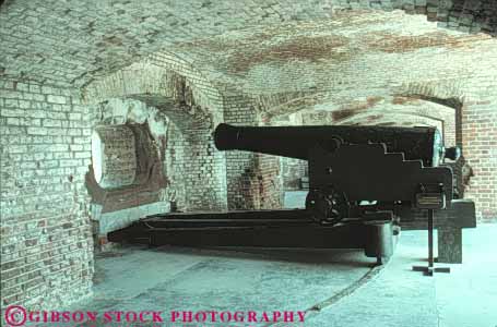 Stock Photo #9627: keywords - american big black brick bricks brickwork cannon cannons carolina charleston civil fort fortification fortified forts gun guns heavy historic history horz military monument monuments national site sites south sumpter war weapon weapons