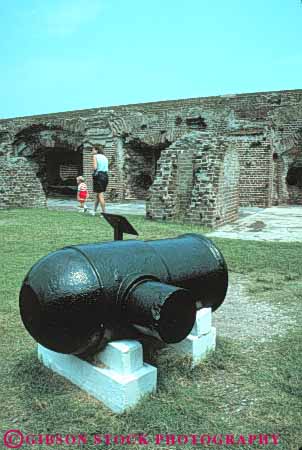 Stock Photo #9628: keywords -  american brick bricks brickwork cannon cannons carolina charleston civil fort fortification fortified forts gun guns historic history military monument monuments national site sites south sumpter vert war weapon